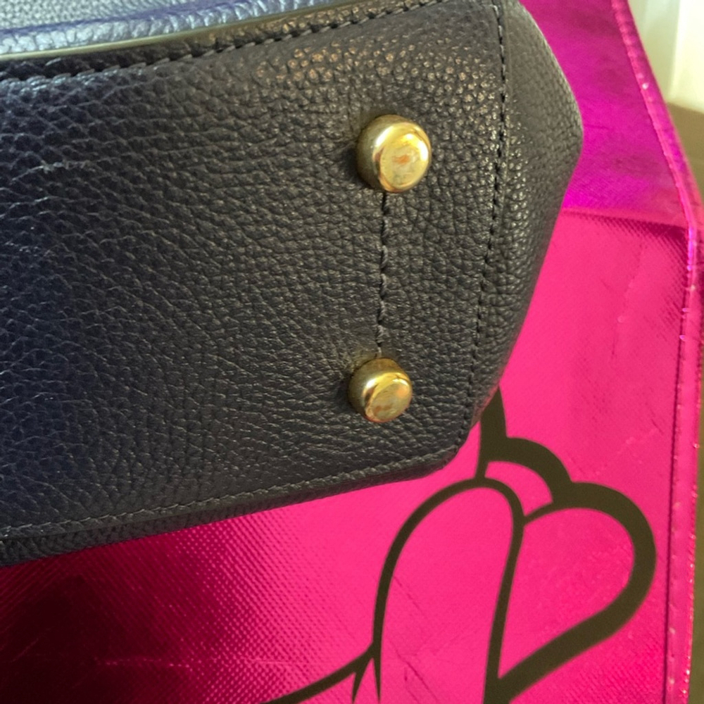 Coach Pebble Leather Clarkson Hobo Navy Blue Shoulder/Crossbody Bag Aprox 10x15 - Picture 5 of 12